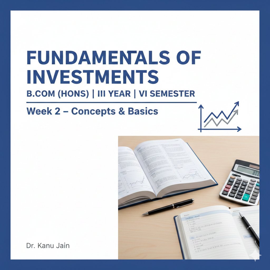 B.Com(Hons)_IIIyearVIsem_FundamentalsofInvestments_Week2_DrKanuJain
